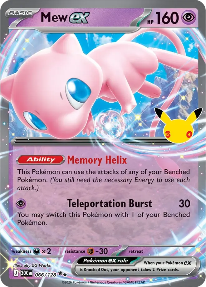 Mew ex - 30th Celebration 066/128 (Double Rare)