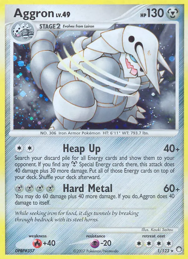 Aggron - Mysterious Treasures 001/123 (Reverse Holo)