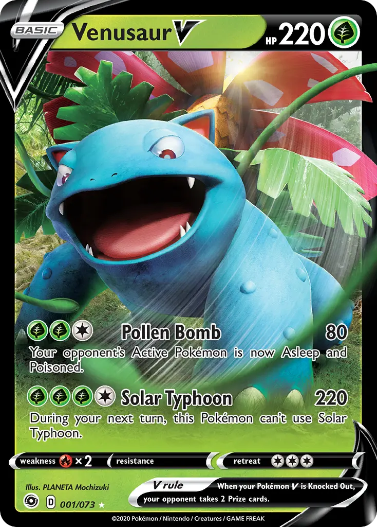 Venusaur V - Champion's Path 001/073 (Holo Rare V)
