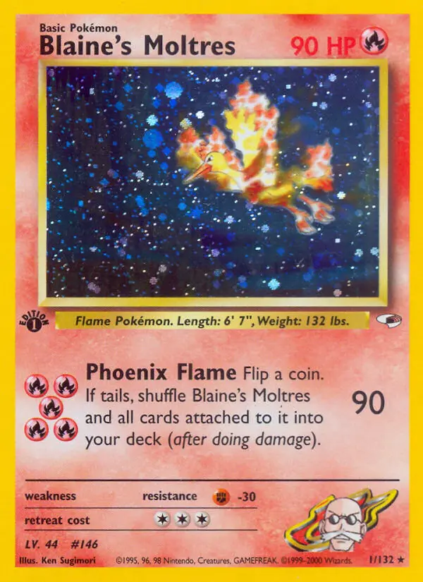 Blaine's Moltres - Gym Heroes 001/132 (1st Edition)