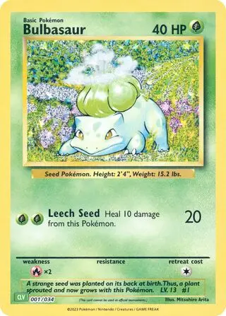Bulbasaur - Venusaur & Lugia ex 001/034 (Holo)