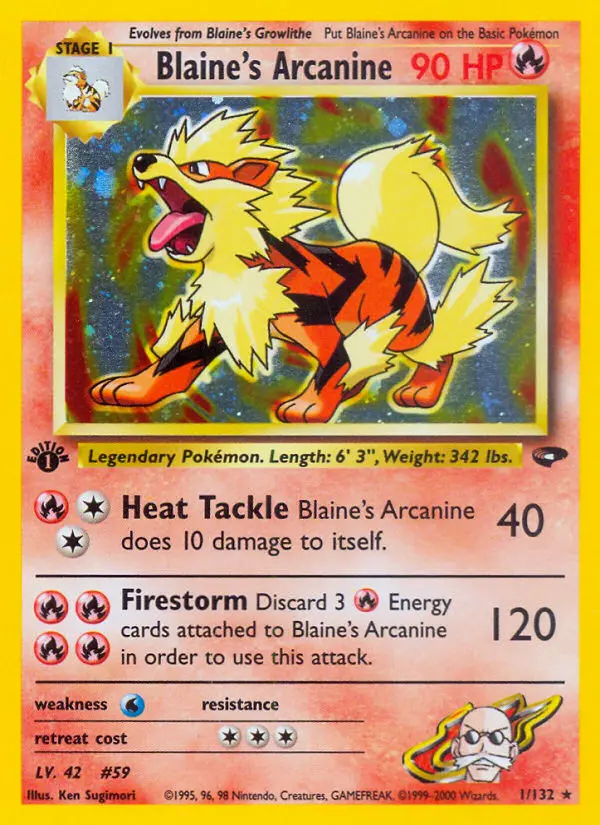 Blaine's Arcanine - Gym Challenge 001/132 (Holo)