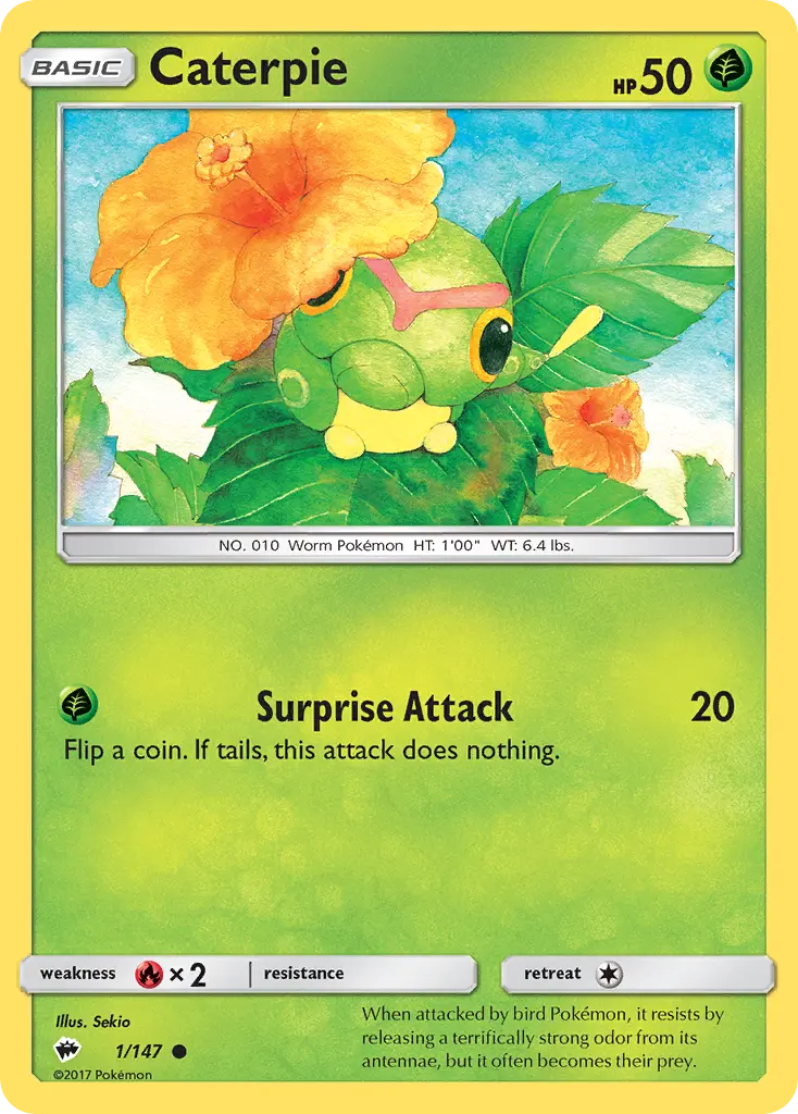 Caterpie - Burning Shadows 001/147 (Regular)