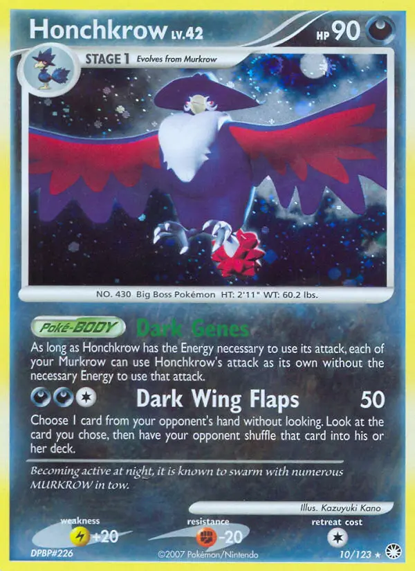 Honchkrow - Mysterious Treasures 010/123 (Reverse Holo)