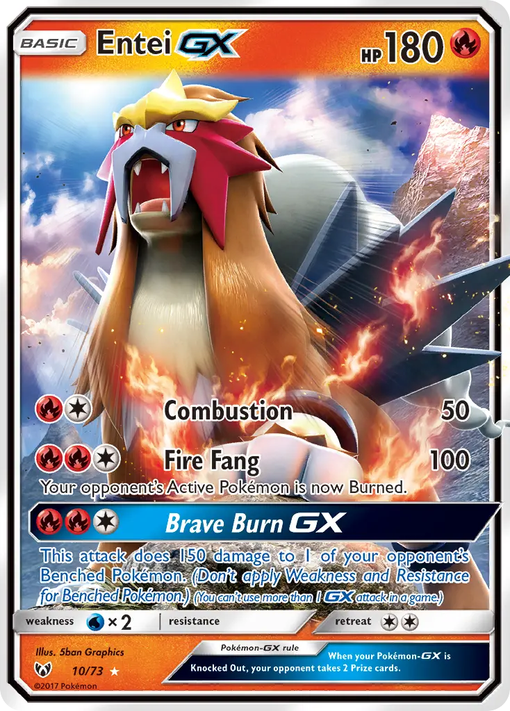 Entei-GX - Shining Legends 010/073 (Rare Holo GX)