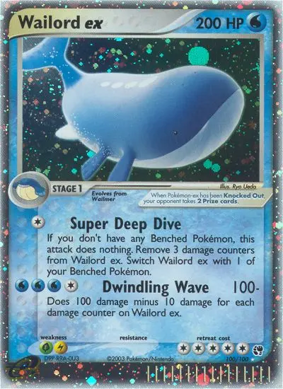 Wailord ex - Sandstorm 100/100 (Rare Holo EX)