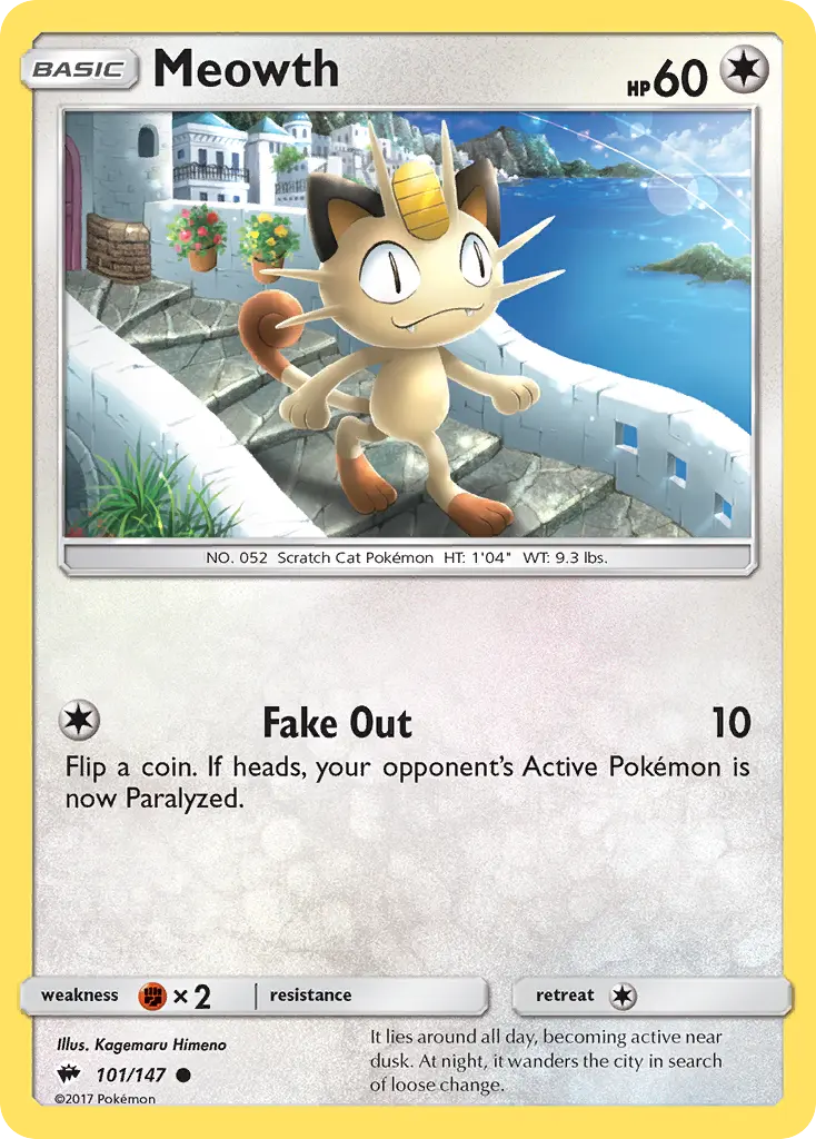 Meowth - Burning Shadows 101/147 (Reverse Holo)