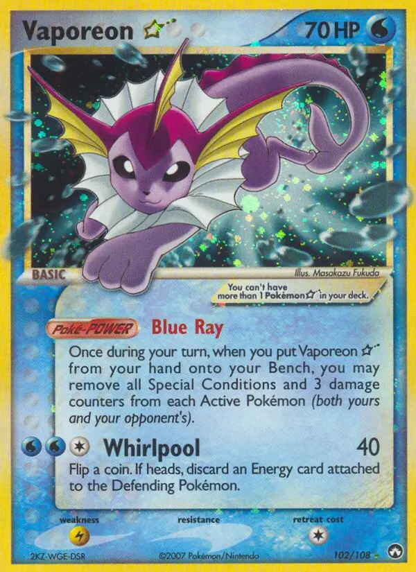 Vaporeon ★ - Power Keepers 102/108 (Holo)