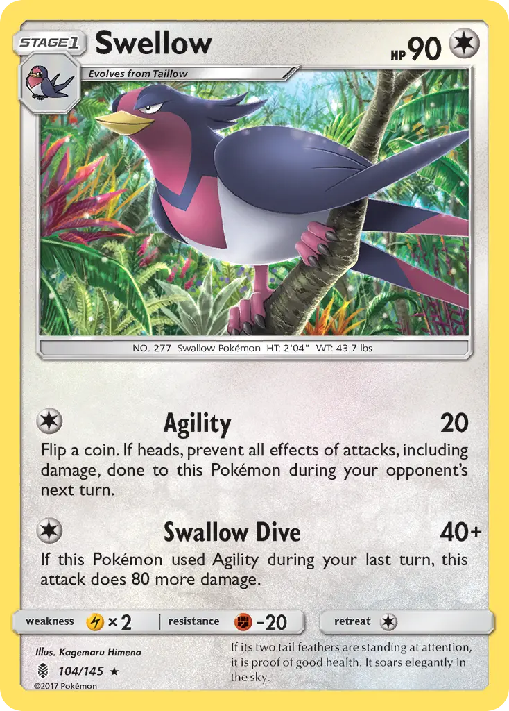Swellow - Guardians Rising 104/145 (Regular)