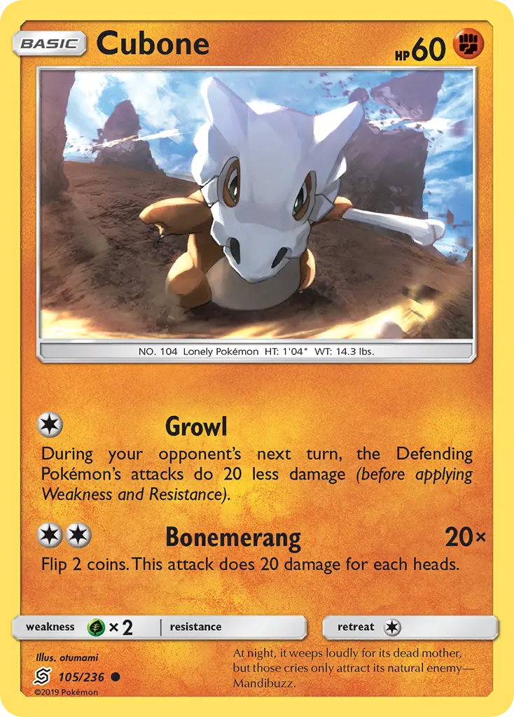 Cubone - Unified Minds 105/236 (Reverse Holo)