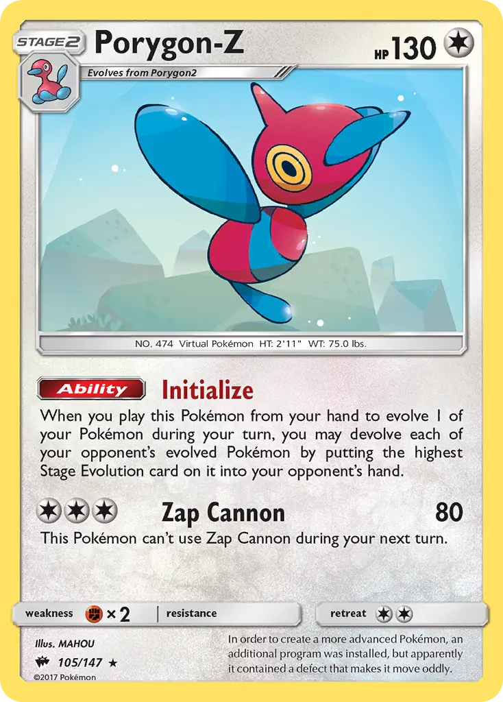 Porygon-Z - Burning Shadows 105/147 (Reverse Holo)