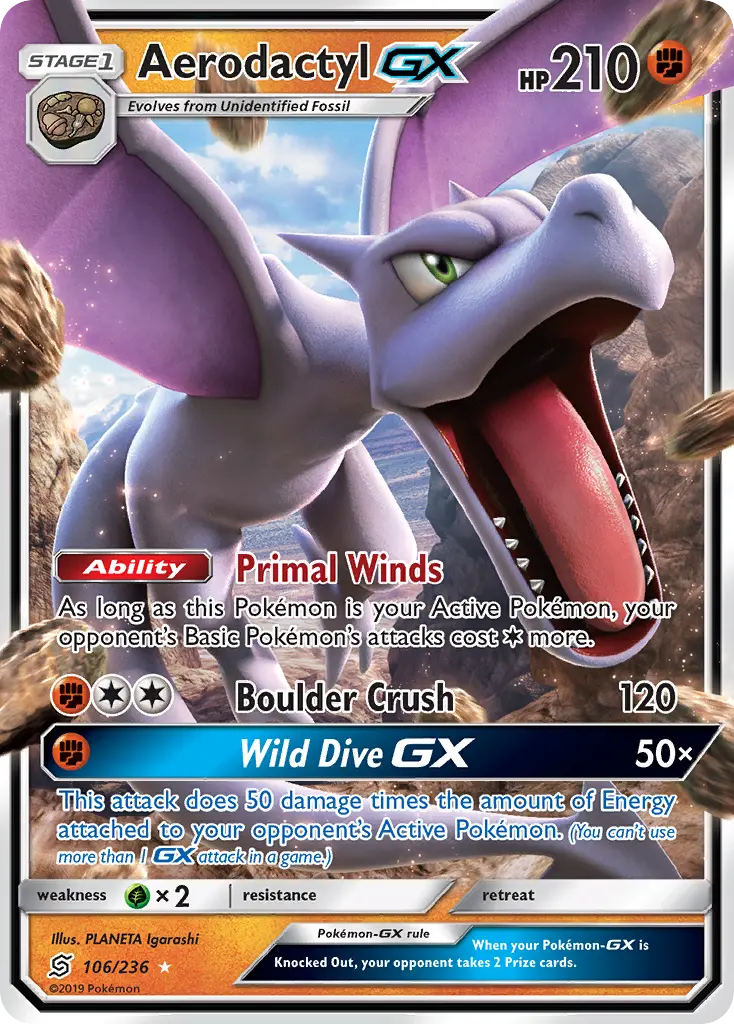 Aerodactyl-GX - Unified Minds 106/236 (Rare Holo GX)