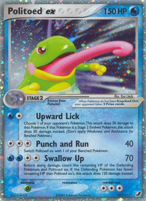 Politoed ex - Unseen Forces 107/115 (Rare Holo EX)