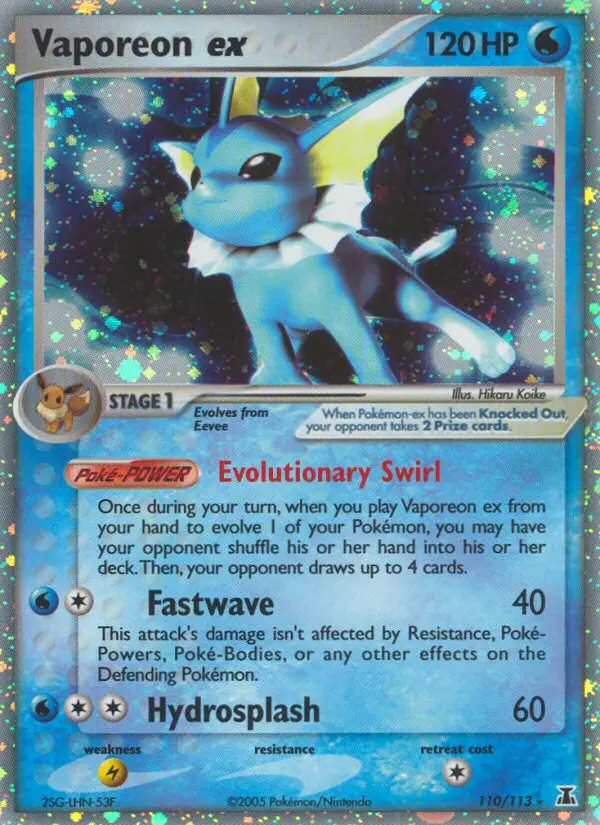 Vaporeon ex - Delta Species 110/113 (Rare Holo EX)