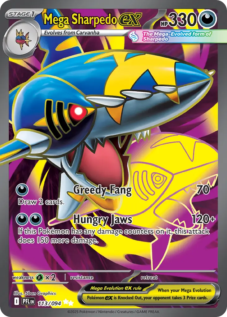 Mega Sharpedo ex - Phantasmal Flames 113/094 (Ultra Rare)