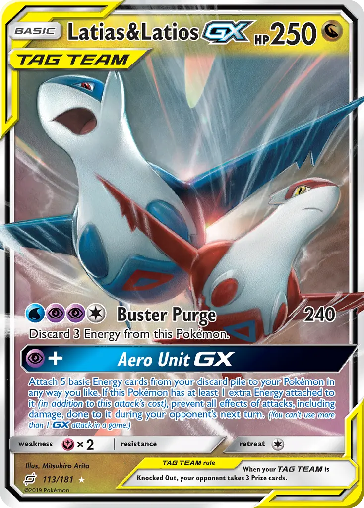 Latias & Latios-GX - Team Up 113/181 (Rare Holo GX)