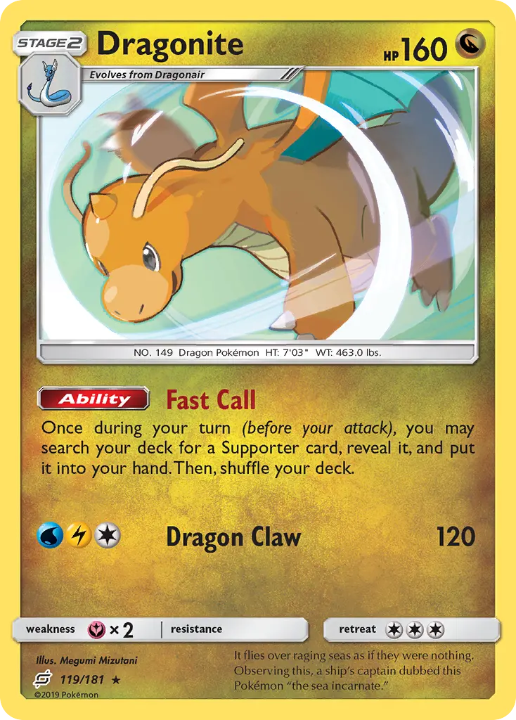 Dragonite - Team Up 119/181 (Reverse Holo)