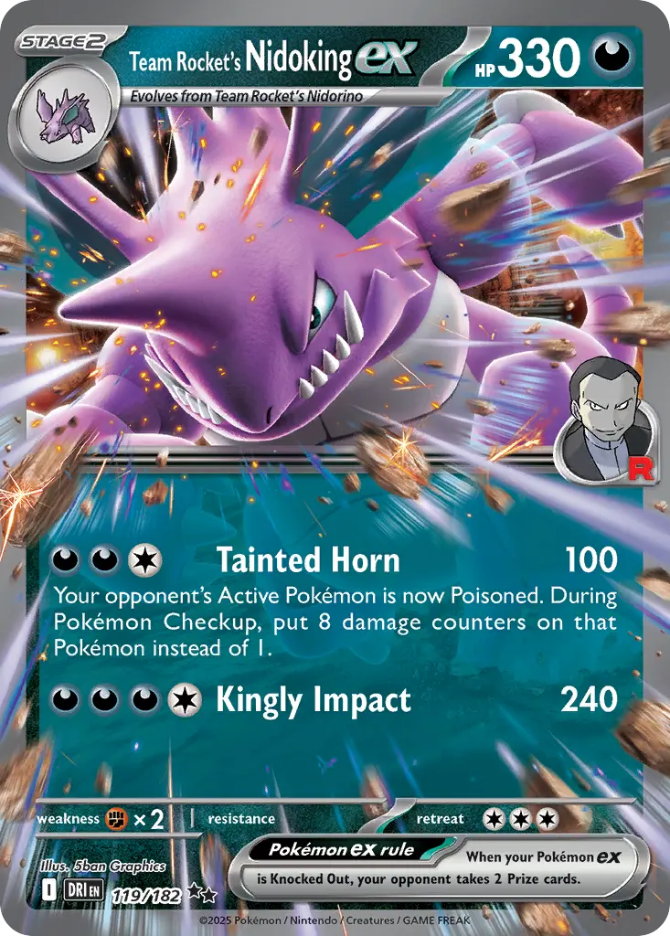 Team Rocket's Nidoking ex - Destined Rivals 119/182 (Holo)