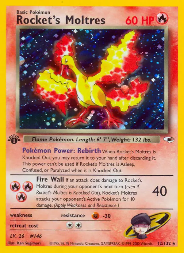 Rocket's Moltres - Gym Heroes 012/132 (1st Edition)