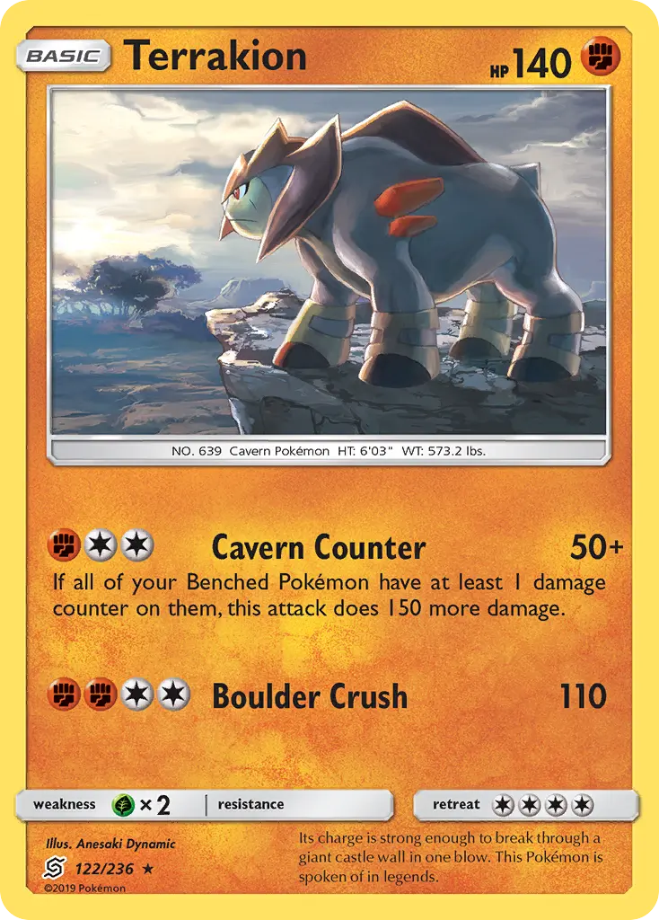 Terrakion - Unified Minds 122/236 (Reverse Holo)