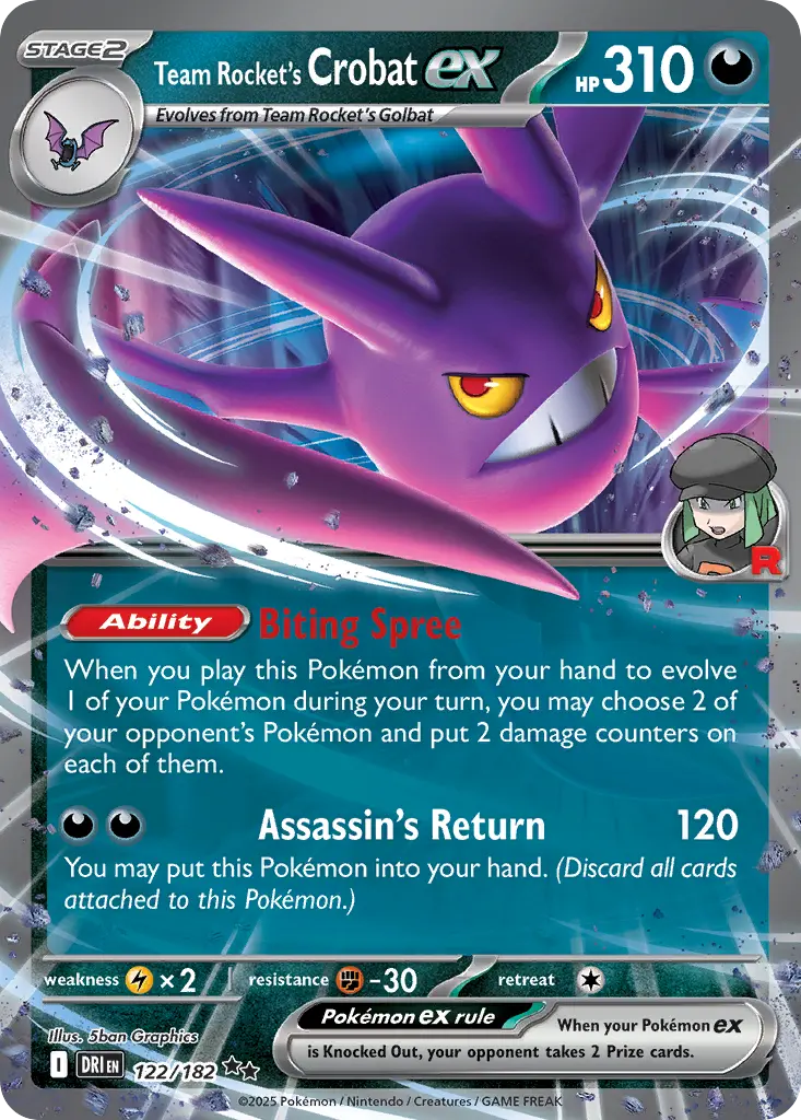 Team Rocket's Crobat ex - Destined Rivals 122/182 (Holo)