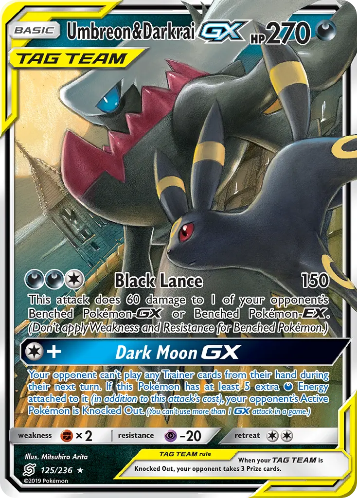 Umbreon & Darkrai-GX - Unified Minds 125/236 (Rare Holo GX)