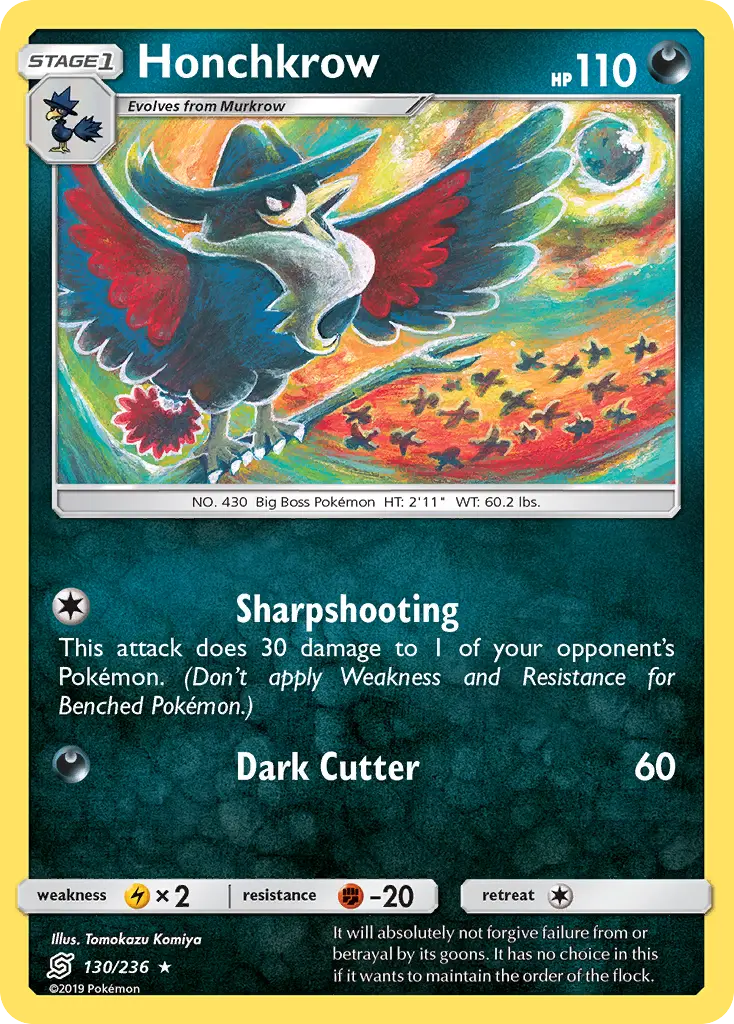 Honchkrow - Unified Minds 130/236 (Reverse Holo)