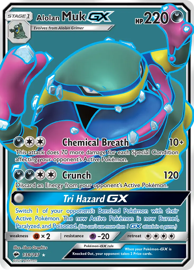 Alolan Muk-GX - Burning Shadows 138/147 (Ultra Rare)