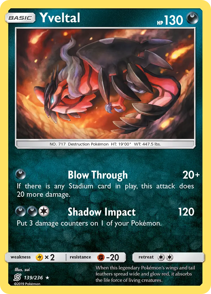 Yveltal - Unified Minds 139/236 (Reverse Holo)