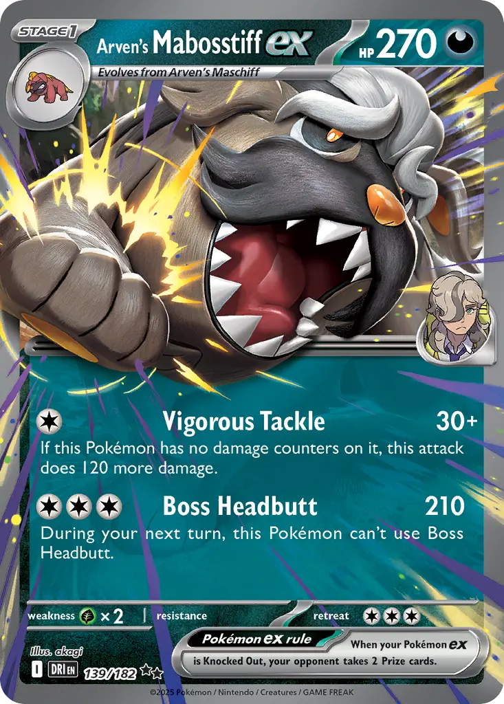 Arven's Mabosstiff ex - Destined Rivals 139/182 (Holo)