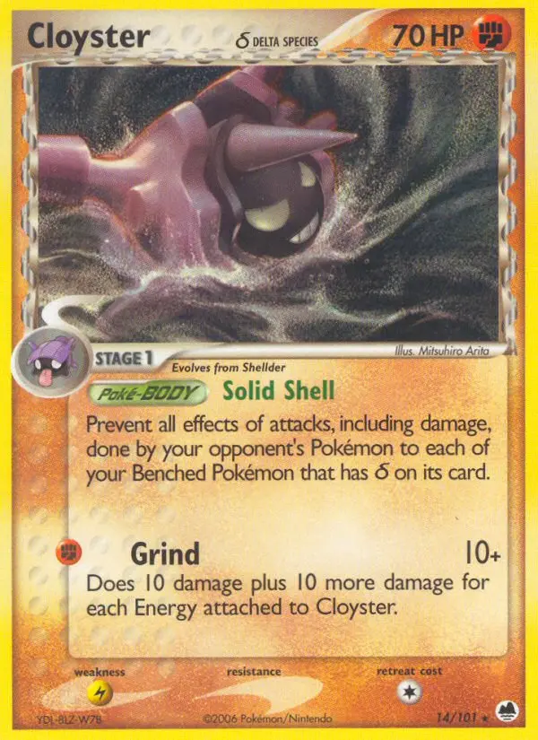 Cloyster δ - Dragon Frontiers 014/101 (Reverse Holo)