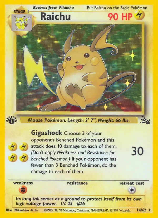 Raichu - Fossil 014/062 (1st Edition)