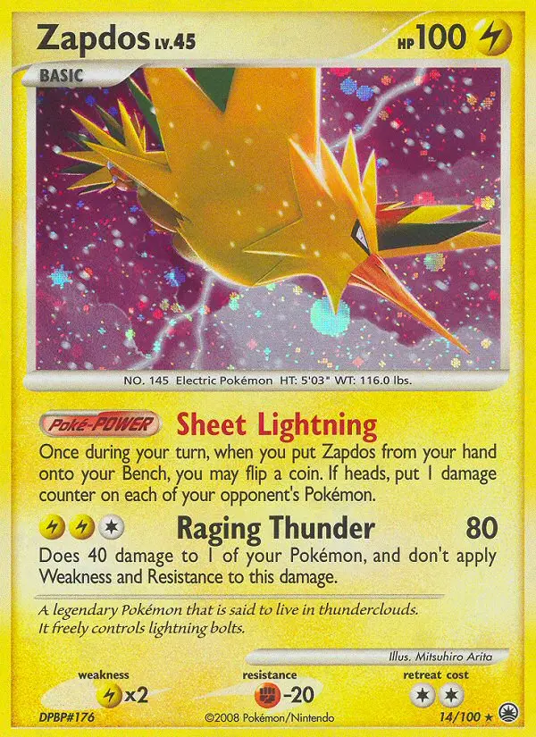 Zapdos - Majestic Dawn 014/100 (Reverse Holo)