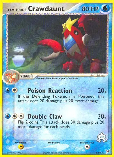Team Aqua's Crawdaunt - Team Magma vs Team Aqua 014/095 (Reverse Holo)