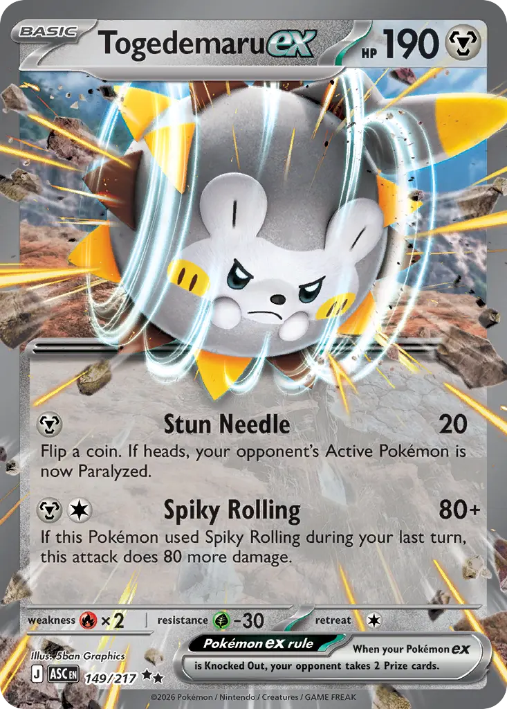 Togedemaru ex - Ascended Heroes 149/217 (Holo)