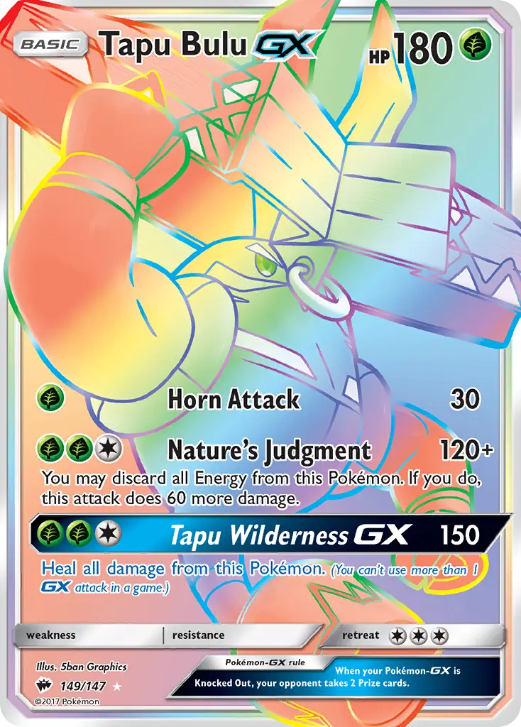 Tapu Bulu-GX - Burning Shadows 149/147 (Rainbow Rare)