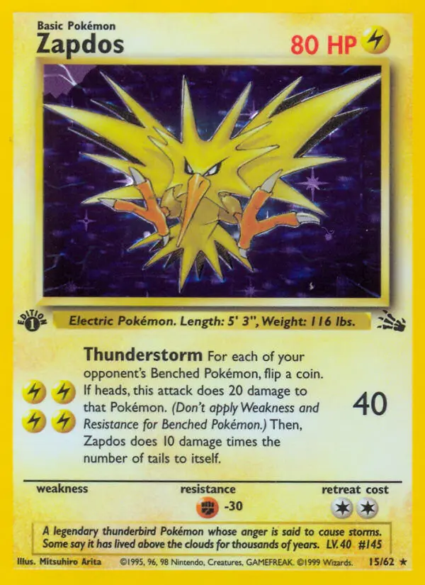 Zapdos - Fossil 015/062 (Holo)