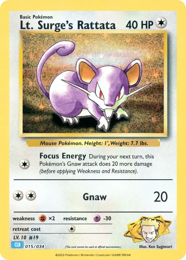 Lt. Surge's Rattata - Blastoise & Suicune ex 015/034 (Holo)