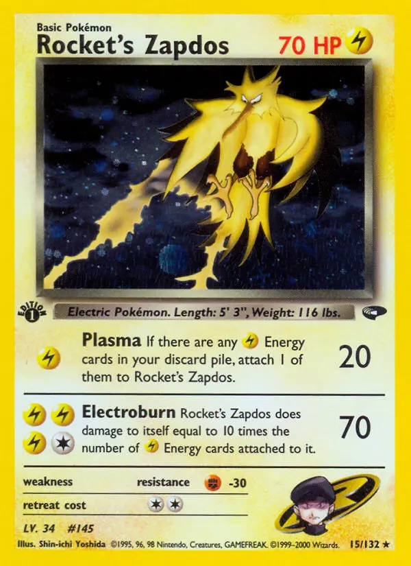 Rocket's Zapdos - Gym Challenge 015/132 (1st Edition)