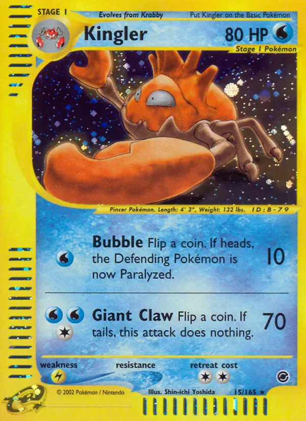 Kingler - Expedition Base Set 015/165 (Reverse Holo)