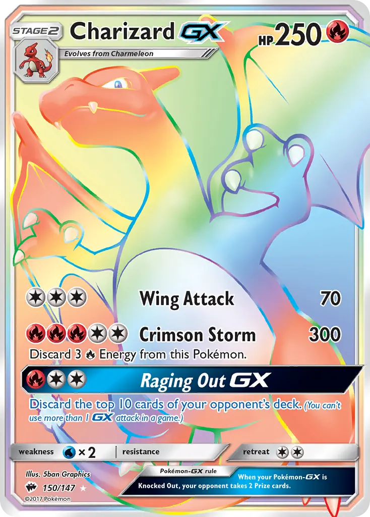 Charizard-GX - Burning Shadows 150/147 (Rainbow Rare)