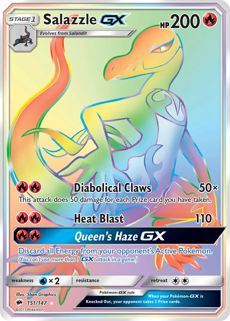Salazzle-GX - Burning Shadows 151/147 (Rainbow Rare)