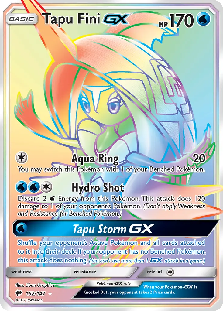 Tapu Fini-GX - Burning Shadows 152/147 (Rainbow Rare)