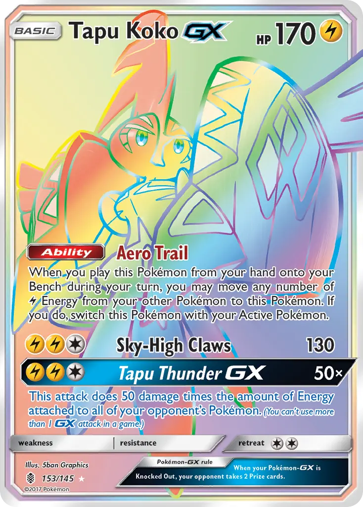 Tapu Koko-GX - Guardians Rising 153/145 (Rainbow Rare)