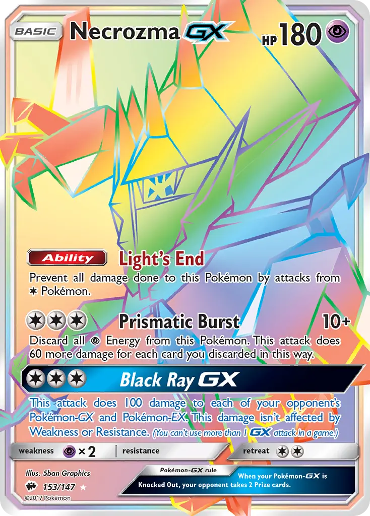 Necrozma-GX - Burning Shadows 153/147 (Rainbow Rare)