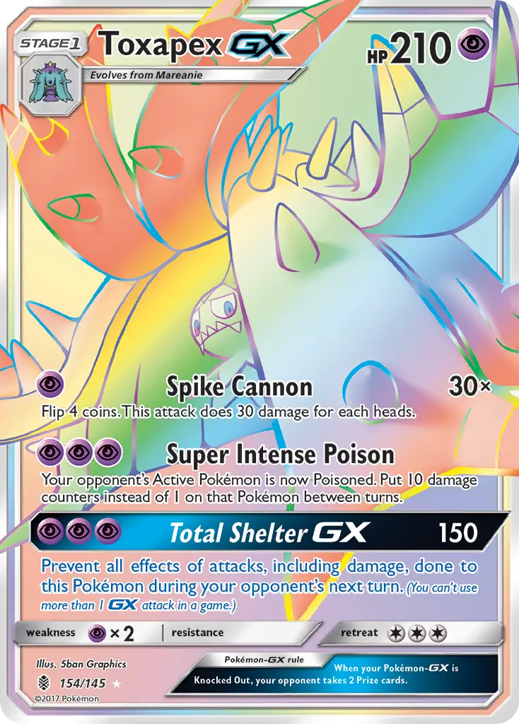 Toxapex-GX - Guardians Rising 154/145 (Rainbow Rare)