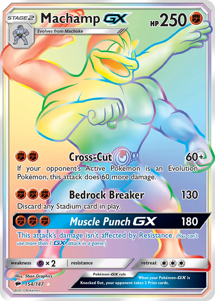 Machamp-GX - Burning Shadows 154/147 (Rainbow Rare)