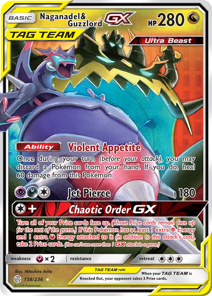Naganadel & Guzzlord-GX - Cosmic Eclipse 158/236 (Rare Holo GX)
