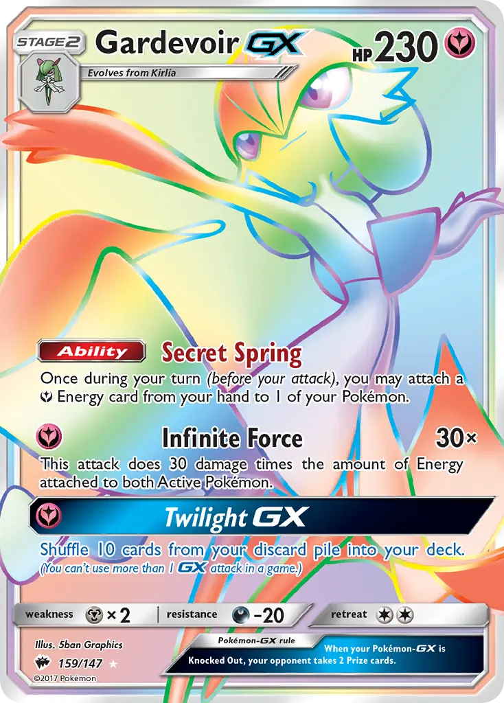 Gardevoir-GX - Burning Shadows 159/147 (Rainbow Rare)