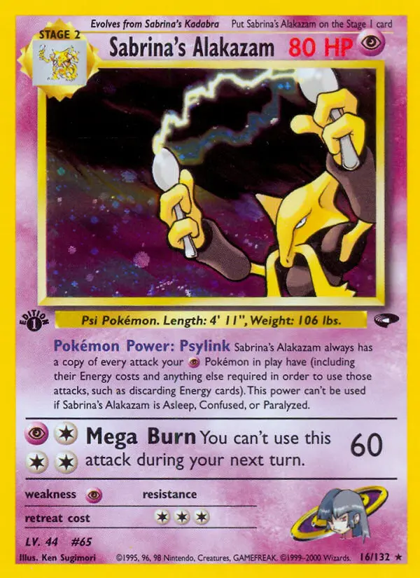 Sabrina's Alakazam - Gym Challenge 016/132 (1st Edition)
